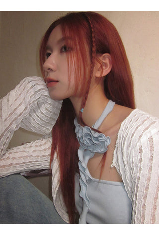white sun cardigan tops