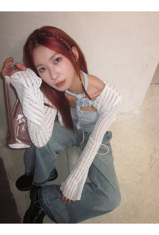 white sun cardigan tops