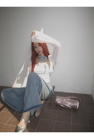 white sun cardigan tops