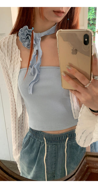 white sun cardigan tops