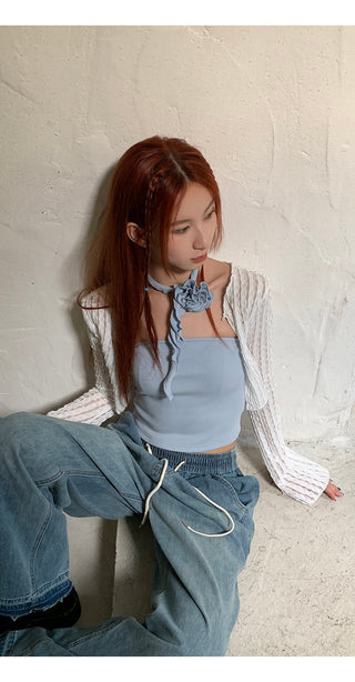 white sun cardigan tops