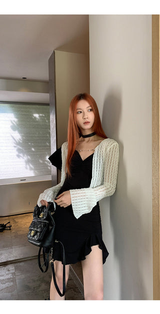 white sun cardigan tops