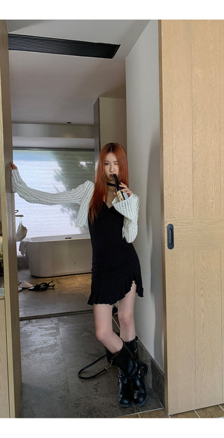 white sun cardigan tops
