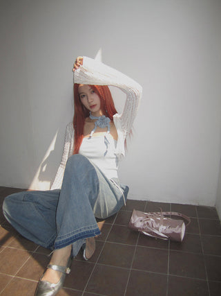 white sun cardigan tops