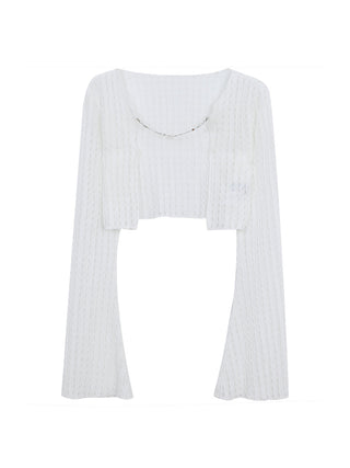 white sun cardigan tops