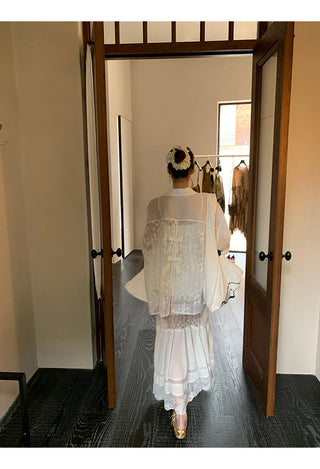 white suspender tulle dress