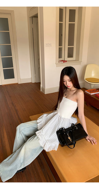 black sleeveless vest top
