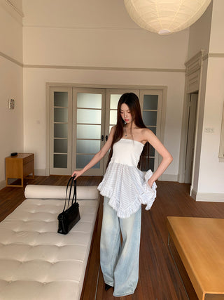 black sleeveless vest top