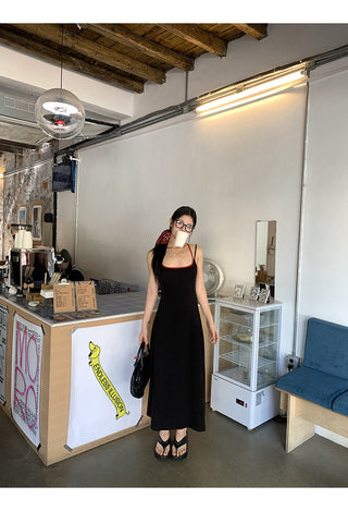black knitted dress