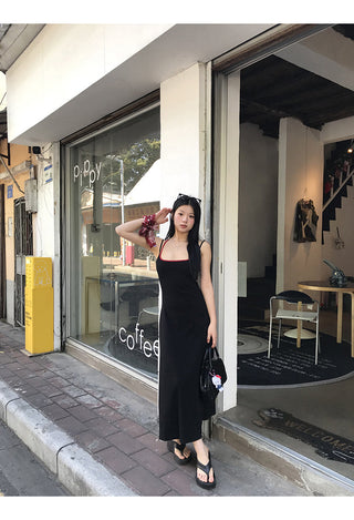 black knitted dress