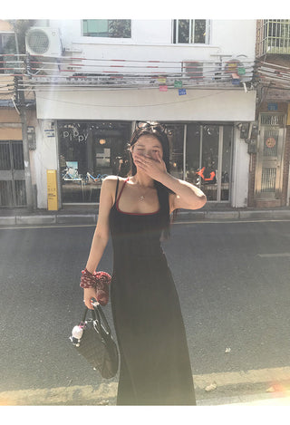 black knitted dress