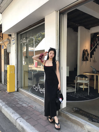 black knitted dress