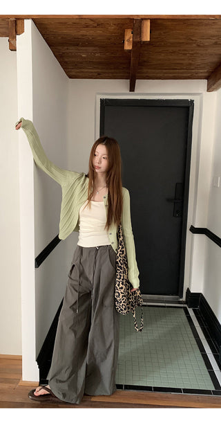 green Korean cardigan