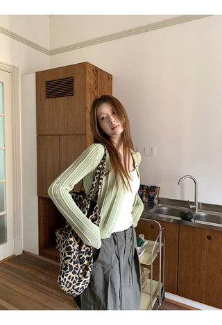 green Korean cardigan