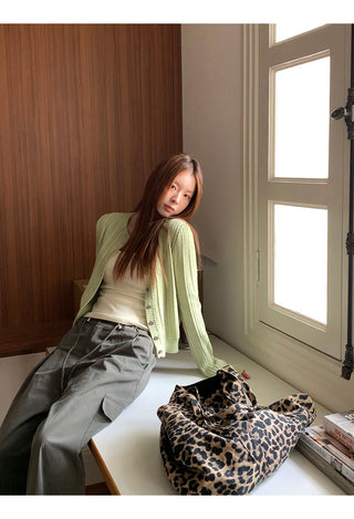 green Korean cardigan