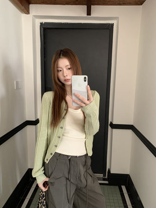 green Korean cardigan