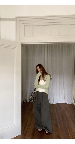 green Korean cardigan