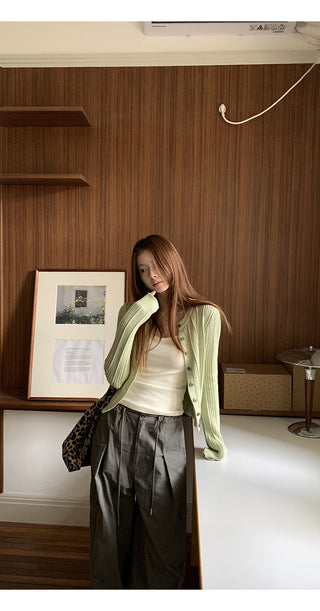 green Korean cardigan