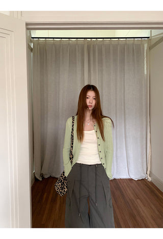 green Korean cardigan