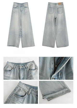 blue wide-leg jeans