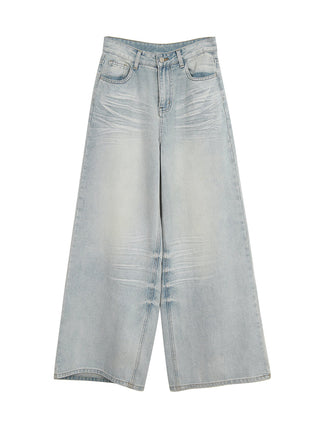 blue wide-leg jeans