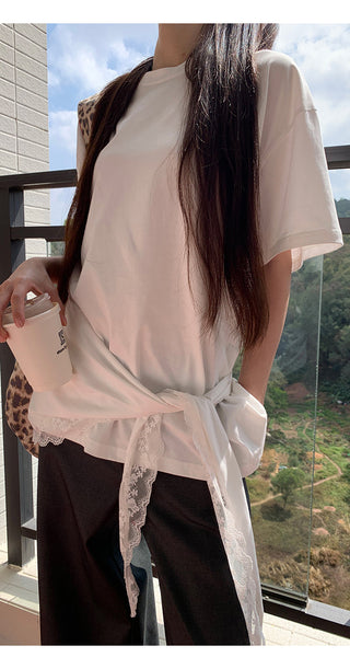 white lace tee