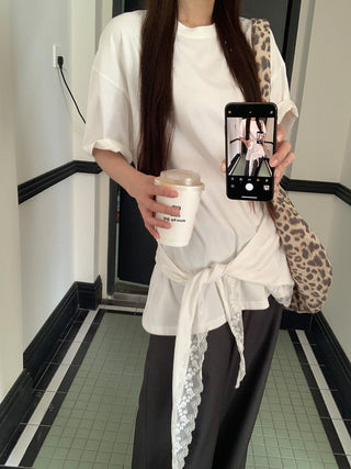 white lace tee