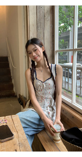 striped floral camisole