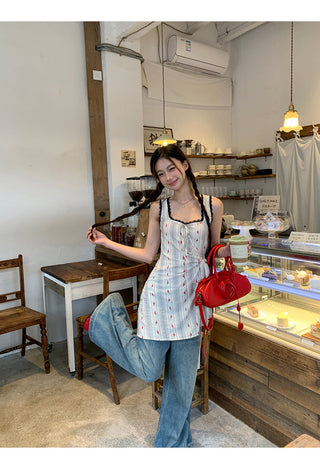 striped floral camisole