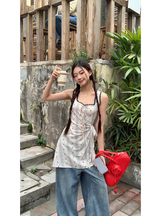 striped floral camisole