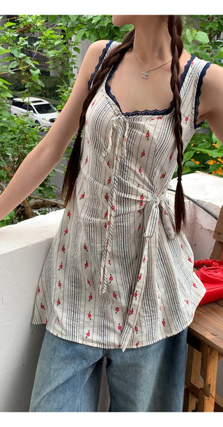 striped floral camisole