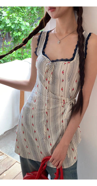 striped floral camisole