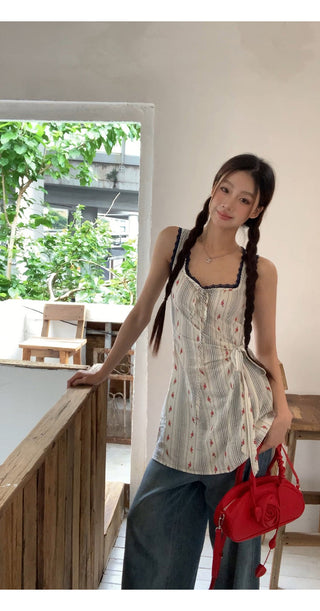 striped floral camisole