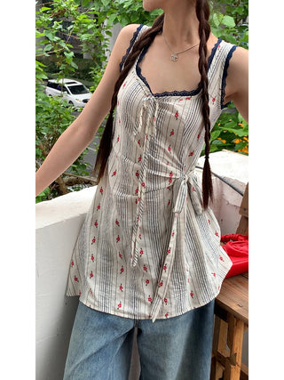 striped floral camisole