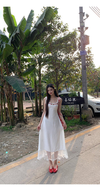white waist-tight dress