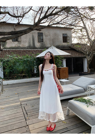 white waist-tight dress