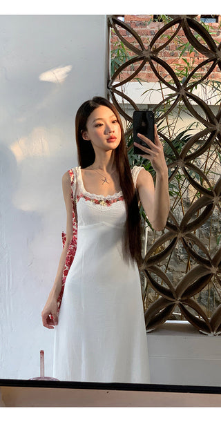 white waist-tight dress