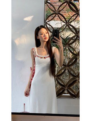 white waist-tight dress