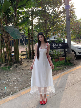 white waist-tight dress
