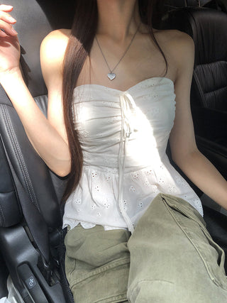 white lace vest
