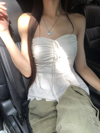 white lace vest