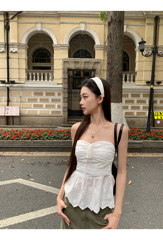 white lace vest