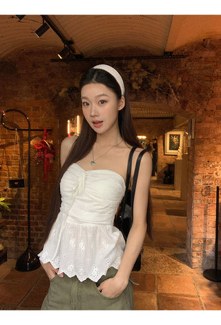 white lace vest
