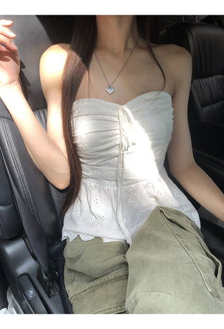 white lace vest