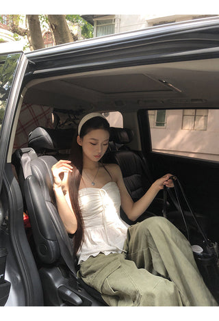 white lace vest