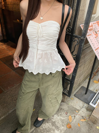 white lace vest