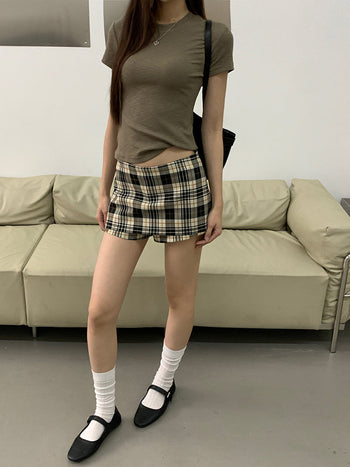 plaid culotte skirt