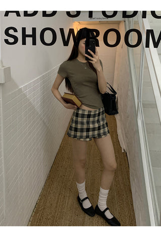 plaid culotte skirt