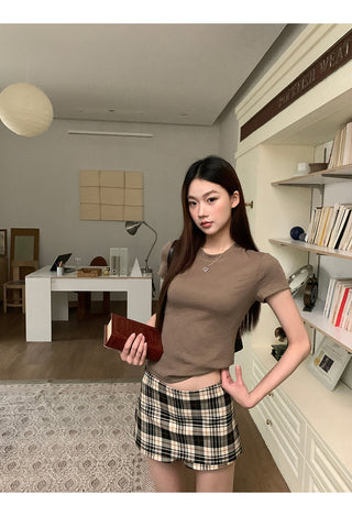 plaid culotte skirt