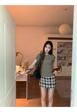 plaid culotte skirt